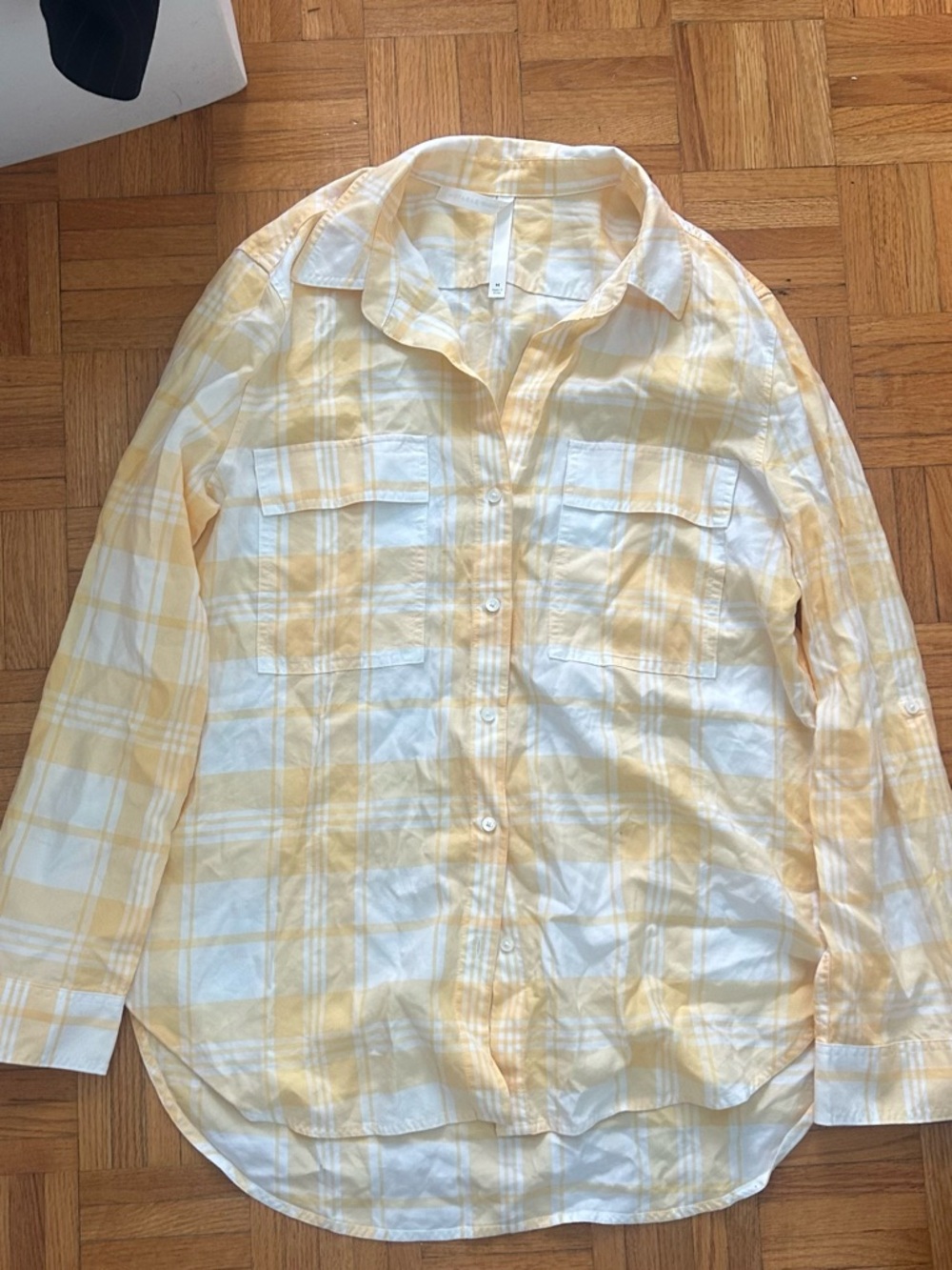 Light Orange/Yellow Plaid Button-Up Shirt